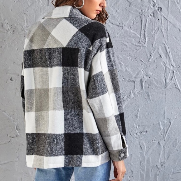 Plaid Button Up Coat - Picture 2 of 2